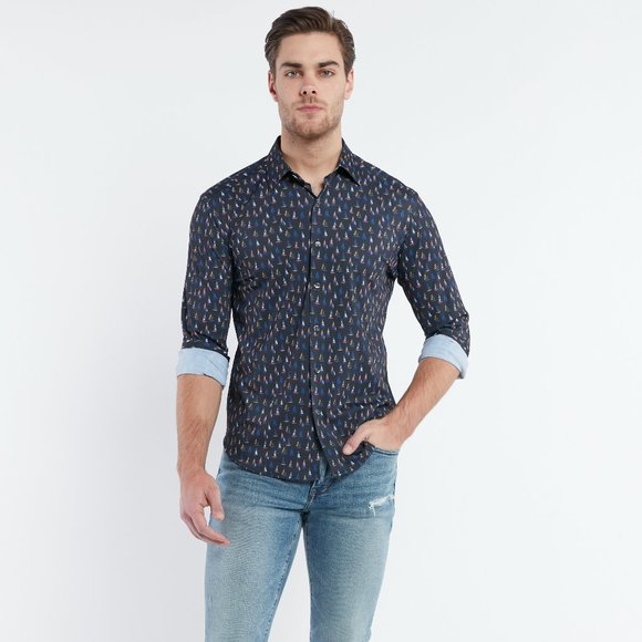 BALOO "Boat" Print Button-Up Stretch Shirt - Picture 4 of 6